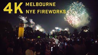 Melbourne City New Years Eve Fireworks 4K 20222023 [upl. by Abey]