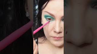 Velvety greenteal and black makeup tutorial [upl. by Dazhahs670]