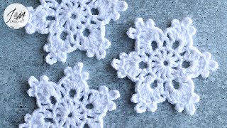 ❄️How to Crochet a Simple and Easy Snowflake [upl. by Jasmine]