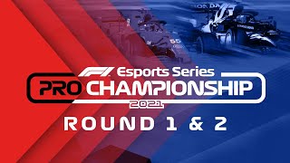 2021 F1 Esports Pro Championship Rounds 12 [upl. by Oinolopa]