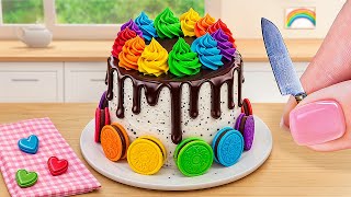 Chocolate Cake Recipe Using COLA FANTA SPRITE  Satisfying Rainbow Cake Decorating [upl. by Job]