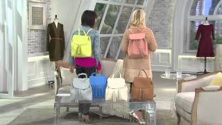 Isaac Mizrahi Live Bridgehampton Leather Backpack with Amy Stran [upl. by Eita]