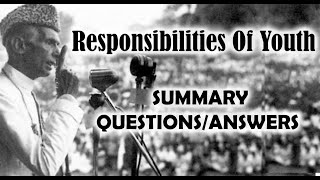 Responsibilities of Youth  Speech of Quaid e Azam in Dhaka11th  Summary Questions amp Answers [upl. by Orsola]