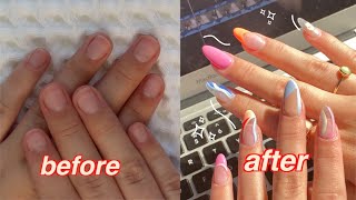 HOW I DO THE PERFECT FAKE NAILS AT HOME dip nails [upl. by Hitt901]