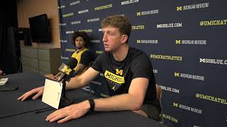 Michigan basketball summer press conference  PFC Danny Wolf [upl. by Nodnek]