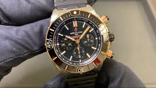 Breitling Super Chronomat  18k Red Gold amp Steel on Rouleaux Rubber Strap [upl. by Franek933]