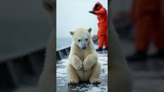 Hilarious Moment Dolphins Chase a Polar Bear onto a Boat polarbearRessue lovely dolphin [upl. by Siram99]