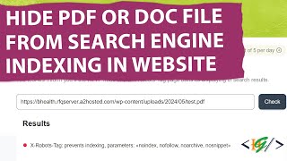 How to Prevent DOC or PDF Files from Search Engine Indexing in Website  WordPress  PHP  htaccess [upl. by Esom]