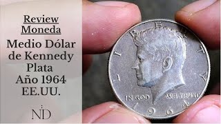 Review Moneda Medio Dolar Kennedy de Plata 1964 – EEUU  USA SILVER COIN KM202 Video0010 [upl. by Nohsyt]