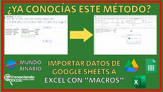 Como IMPORTAR Datos Google Sheets a Excel con Macros [upl. by Lehcnom923]