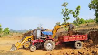 JCB Machine Working Mud Tractor Trolley Load Work Jcbvideo JCB Tractor Cartoon [upl. by Nhar494]