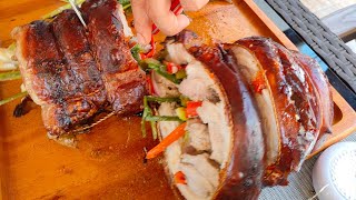 cooking lechon belly for lunch😋 highlights [upl. by Nnaaras]