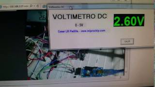 Voltímetro virtual DC realizado con Microcontrolador PIC para PC Windows [upl. by Ordnassela]