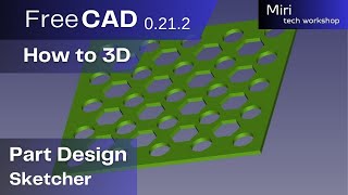 FreeCAD part 127 2024 Sheet with shaped holes [upl. by Zelle]