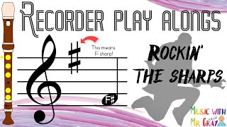 Recorder play along  56 Rockin the sharps F [upl. by Veator]