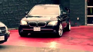 HILLYARD RIM LIONS 2009 BMW 750LI RIDING ON CUSTOM 22 INCH STAGGERED CHROME RIMS [upl. by Noremak]