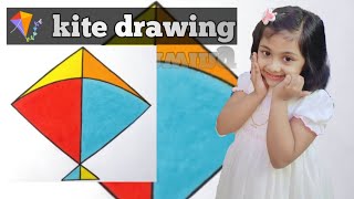 kite drawing drawing drawingtutorial drawingforkids [upl. by Glasgo313]