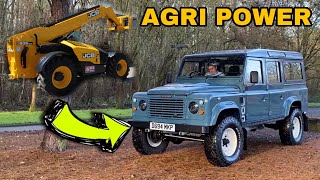 British LAND ROVER Defender with JCB 44 Industrial Agri Engine Conversion Dieselpumpuk [upl. by Hearsh]