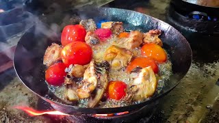 Nisar Charsi Chicken karahi Recipe in Peshawar  Street Food of Peshawar Pakistan by Mukkram Saleem [upl. by Erdman5]