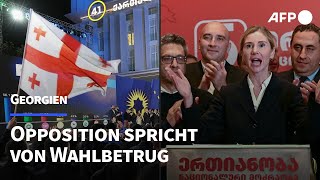 Georgien Opposition erkennt Wahlsieg von Regierungspartei nicht an  AFP [upl. by Pruter]