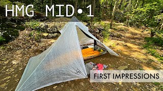 Hyperlite Mountain Gear MID1 MID•1 MID1 Ultralight 1 Person Tent  1st Impressions [upl. by Elesig]