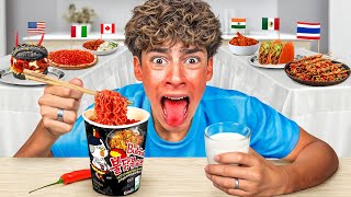 Eating the SPICIEST Foods from Around the World [upl. by Elson]