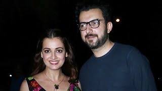 Dia Mirza spotted post dinner date with her family [upl. by Anaiuq]