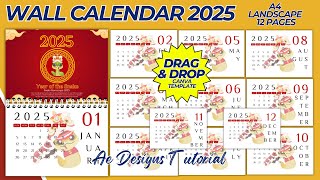 DIY MAKING WALL CALENDAR 2025 12 PAGES A4 SIZE LANDSCAPE  CANVA TEMPLATE  TAGALOG TUTORIAL 2024 [upl. by Ziza]