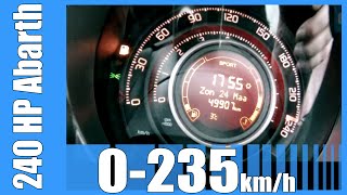 Abarth 500 GTech RSS 240 HP 235 kmh NICE Acceleration Test Autobahn [upl. by Malachi]