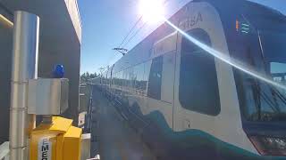 New Sound Transit 1 Line Link Light Rail Tram Arrives at Lynnwood City Center Station [upl. by Rma688]