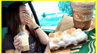 Starbucks S’mores Frappuccino Taste Test  Starbucks Smores Bar Food Review [upl. by Lavena]