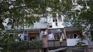 Pokrovsk and Kostyantynivka residents clean up after repeated Russian shelling [upl. by Ihskaneem142]