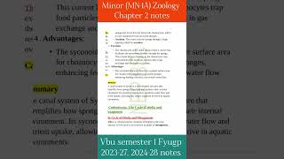 Zoology Minor MN1A All Chapter notes  Fyugp 202428202327 zoology ch 1 2 3 4 vbu zoology [upl. by Obadiah]