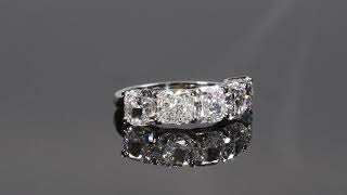 Cushion Cut 5Stone Diamond Wedding Anniversary Stackable Band 14k White Gold Ring Lab Grown [upl. by Ydoj493]