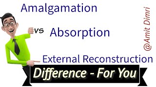 Difference between Amalgamation Absorption and External Reconstruction sol corporateaccounting [upl. by Tayler18]