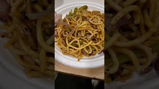 Vegetables lo mein noodles with green peppers and onions [upl. by Torto]