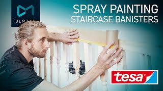 Spray painting staircase banisters [upl. by Nomahs]