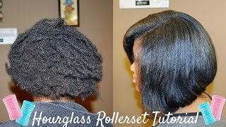 Hourglass Rollers  Rollerset on Natural Hair [upl. by Evol]