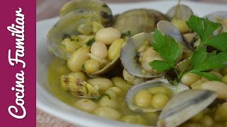 Pochas con almejas alubias blancas con almejas  Recetas de Javier Romero [upl. by Alraep]