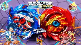 SUN GODS Super Hyperion H6 vs Kolossal Helios H6 Beyblade Burst Surge SPEEDSTORM Battle [upl. by Olocin483]