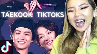 TAEKOOK TAKEOVER 🐻🐰TIKTOK COMPILATION  REACTION [upl. by Atnwahsal]