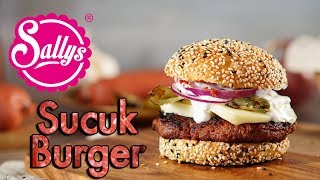 Sucuk Burger Deluxe  Simit Burger Brot  Sallys Welt [upl. by Ecinej]