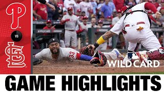 Phillies vs Cardinals Wild Card Game 1 Highlights 10722  MLB Postseason Highlights [upl. by Kerby104]