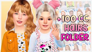 100 TODDLER amp KIDS HAIRS CC FOLDER 🧚‍♂️ The Sims 4 Custom Content Showcase  Free Download Links [upl. by Lawton498]