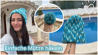 EINFACHE MÜTZE HÄKELN  Häkelanleitung  Marycrochet [upl. by Haida681]