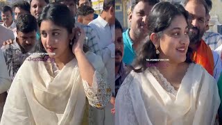 Telugu Tamil Actress Nivetha Thomas Shocking Look At Tirumala Temple [upl. by Suu]