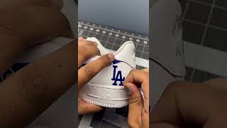 Los Angeles Dodgers x LV custom AF1 nike customairforce1 af1customs custom airforce1 shoes [upl. by Petracca]