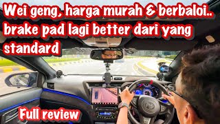 KASI TEST BRAKE PAD ZERONE  HARGA MURAH TAPI BRAKE TEST MACAM  PERODUA MYVI G3  KAKI MOTOR [upl. by Casanova]