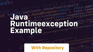 java runtimeexception example [upl. by Yanat63]