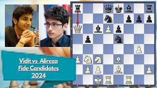 Fide Candidates  Vidit Gujrathi vs Alireza Firouzja  2024 [upl. by Nanfa935]